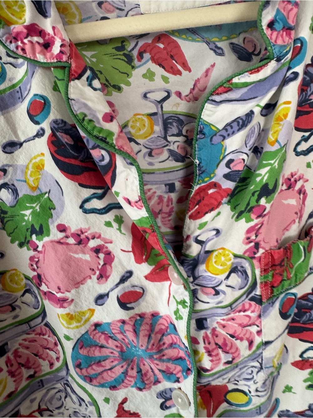 Printfresh pajamas Fruits de Mer Short sleeve shirt Seafood Boil lobster oyster - Picture 6 of 6